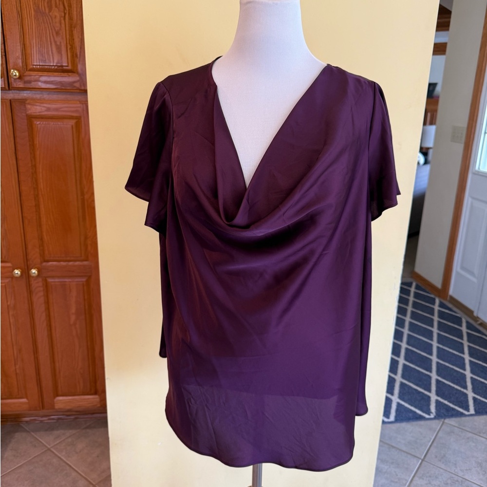 Torrid Purple Cowl Neck Dolman Sleeve Blouse